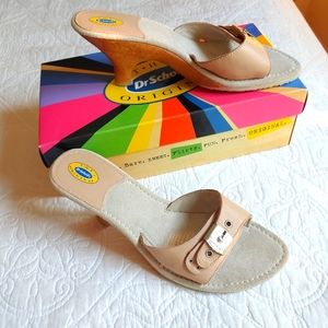 Vintage Dr Scholls Original Leather Mules